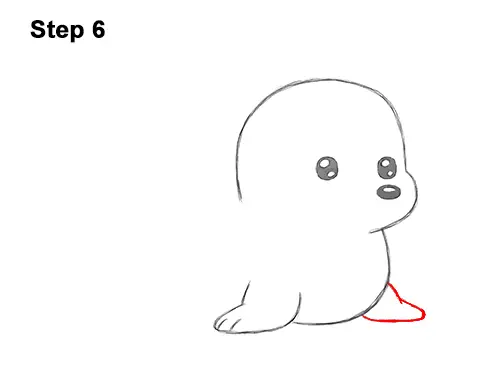 How to Draw a Cute Cartoon Harp Seal Pup Chibi Kawaii 6