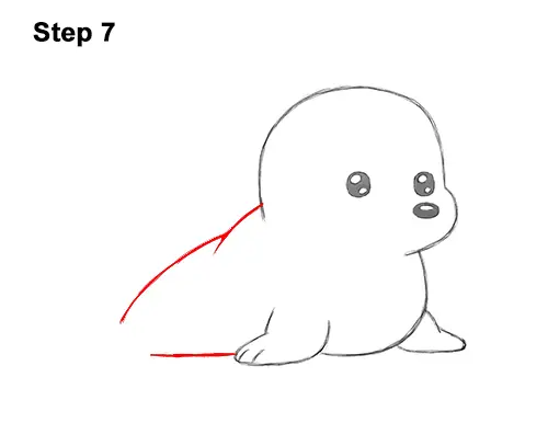 How to Draw a Cute Cartoon Harp Seal Pup Chibi Kawaii 7
