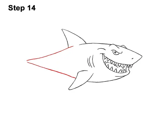 Draw Cartoon Great White Shark 14