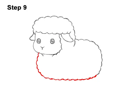 How to Draw Cute Cartoon Sheep Chibi Kawaii 9