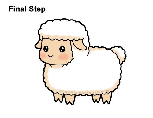 How to Draw a Sheep (Cartoon) VIDEO & Step-by-Step Pictures