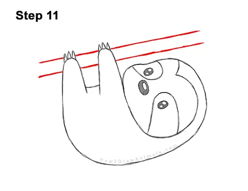How to Draw Cute Cartoon Sloth Chibi Kawaii 11