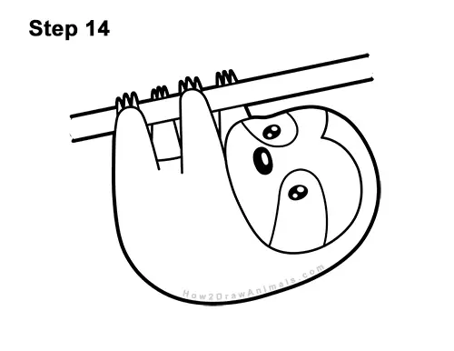 How to Draw Cute Cartoon Sloth Chibi Kawaii 14