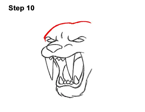 How to Draw a Cartoon Saber-toothed Tiger Cat 10