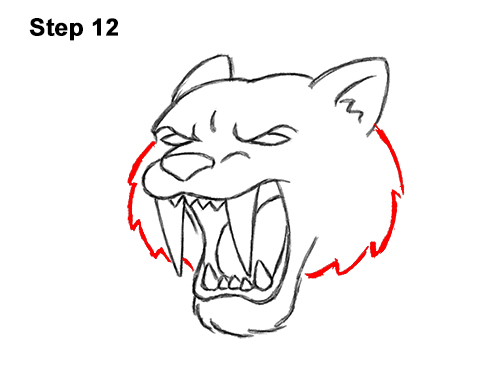 How to Draw a Cartoon Saber-toothed Tiger Cat 12