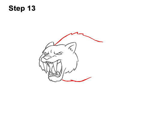 How to Draw a Cartoon Saber-toothed Tiger Cat 13