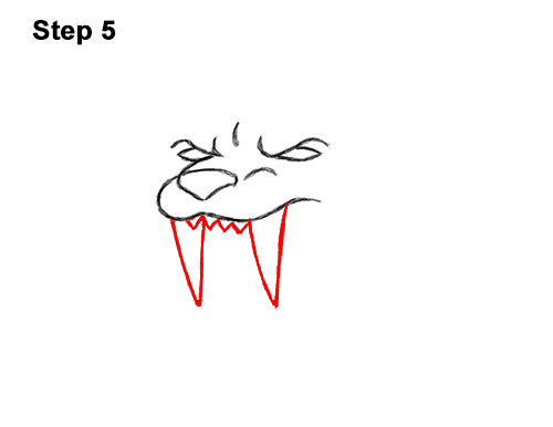 How to Draw a Cartoon Saber-toothed Tiger Cat 5
