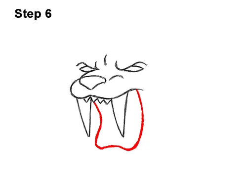 How to Draw a Cartoon Saber-toothed Tiger Cat 6