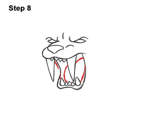 How to Draw a Cartoon Saber-toothed Tiger Cat 8