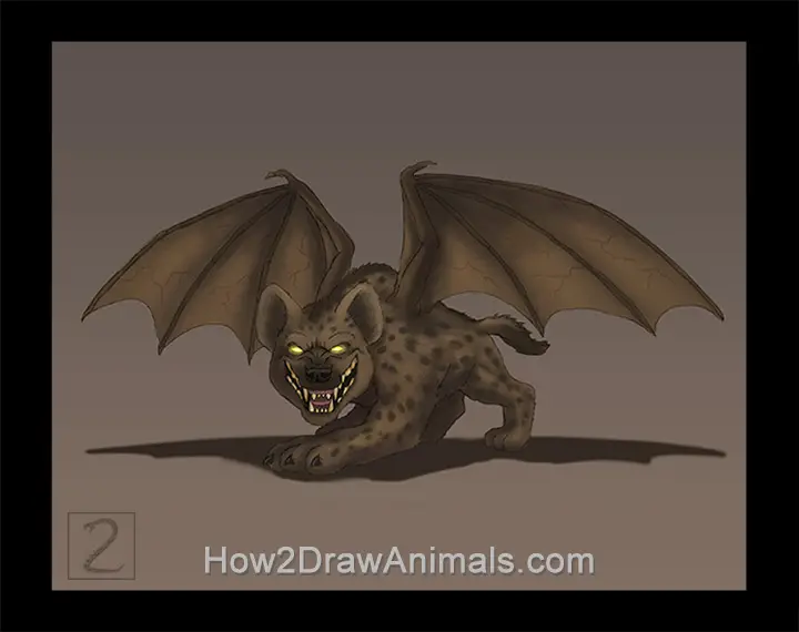 Special Winged Hyena Digital Drawing