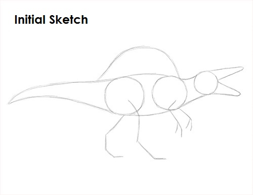 Draw Spinosaurus Dinosaur Sketch