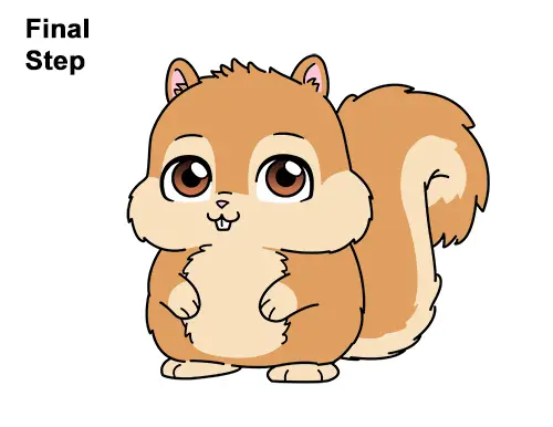 How to Draw Cute Cartoon Squirrel Chibi