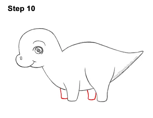 How to Draw a Cute Cartoon Stegosaurus Dinosaur Chibi Kawaii 10