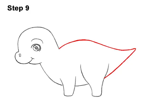 How to Draw a Cute Cartoon Stegosaurus Dinosaur Chibi Kawaii 9