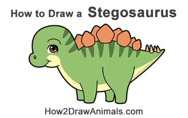 how to draw a cute dinosaur step by step