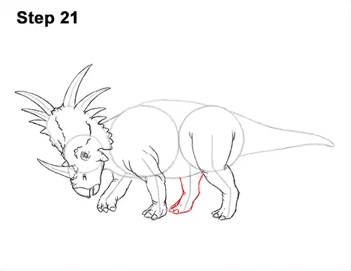 How to Draw Styracosaurus Dinosaur Horns Charging 21