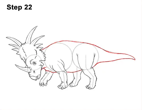 How to Draw Styracosaurus Dinosaur Horns Charging 22