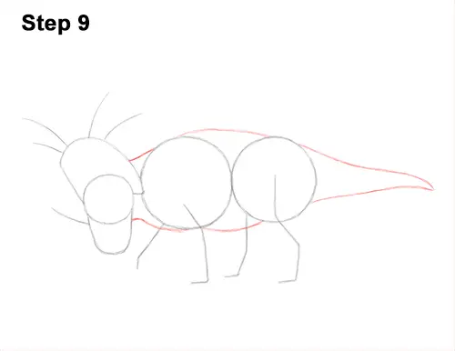 How to Draw Styracosaurus Dinosaur Horns Charging 9