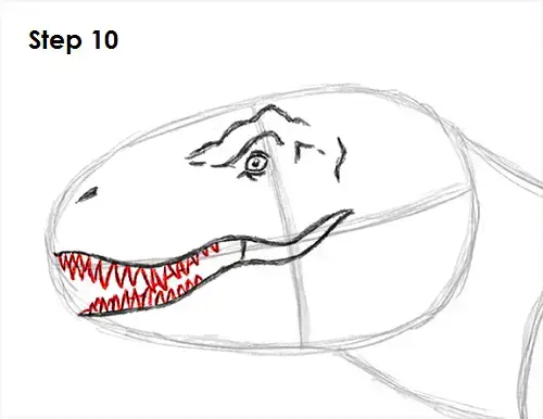 draw tyrannosaurus rex dinosaur 10 - Hướng dẫn cách vẽ khủng long bạo chúa đơn giản chi tiết có video