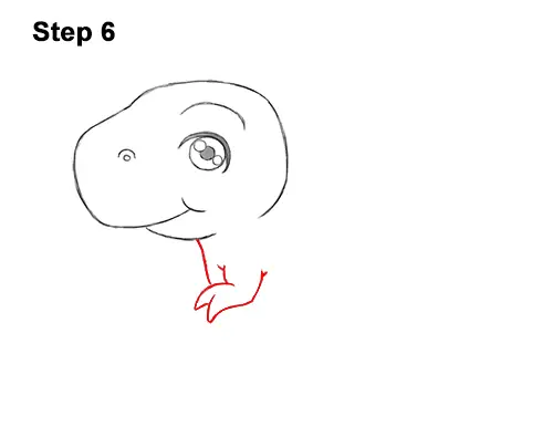 How to Draw a Cute Cartoon T. Rex Dinosaur Chibi Kawaii 6
