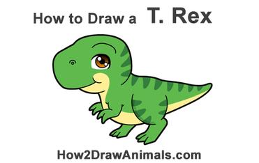 cartoon t rex drawing