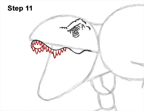How to Draw a Tyrannosaurus Rex Dinosaur Roaring 11