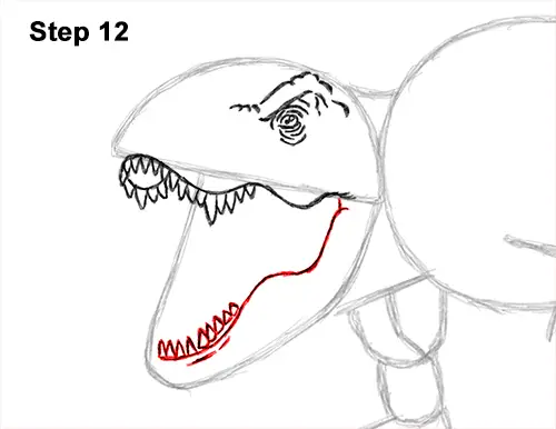 How to Draw a Tyrannosaurus Rex Dinosaur Roaring 12