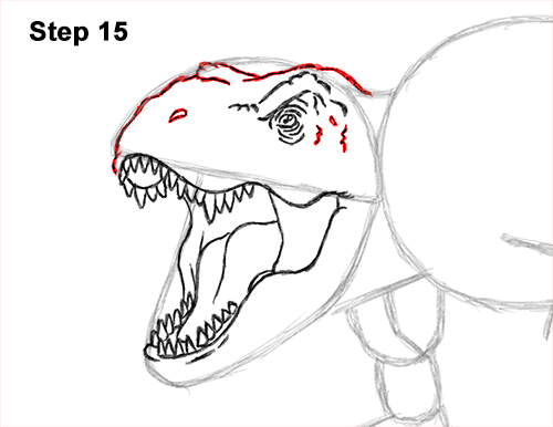 How to Draw a Tyrannosaurus Rex Dinosaur Roaring 15