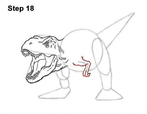 How to Draw a Tyrannosaurus Rex Dinosaur Roaring 18