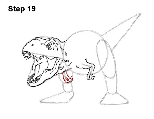 How to Draw a Tyrannosaurus Rex Dinosaur Roaring 19