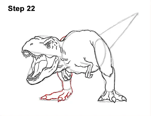 How to Draw a Tyrannosaurus Rex Dinosaur Roaring 22