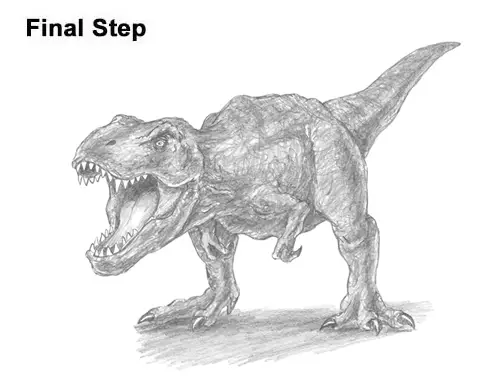 How to Draw a Tyrannosaurus Rex Dinosaur Roaring