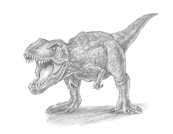 How to Draw a Tyrannosaurus T. Rex Roaring Front