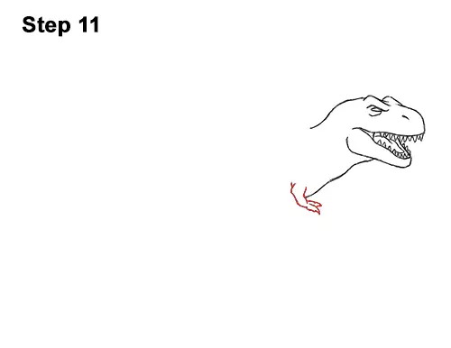 How to Draw Angry Cartoon Tyrannosaurus T. Rex Dinosaur 11