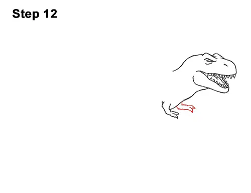 How to Draw Angry Cartoon Tyrannosaurus T. Rex Dinosaur 12