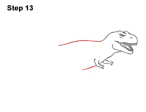 How to Draw Angry Cartoon Tyrannosaurus T. Rex Dinosaur 13