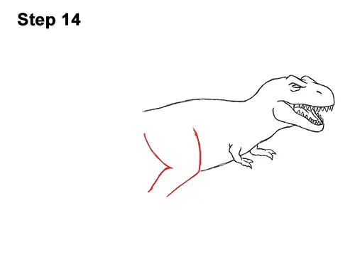 How to Draw Angry Cartoon Tyrannosaurus T. Rex Dinosaur 14