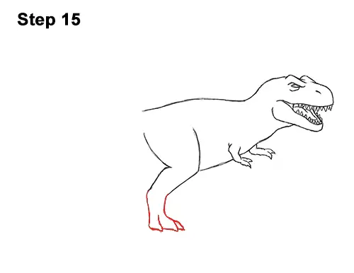 How to Draw Angry Cartoon Tyrannosaurus T. Rex Dinosaur 15