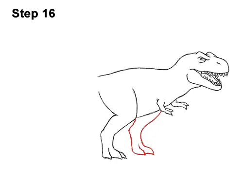 How to Draw Angry Cartoon Tyrannosaurus T. Rex Dinosaur 16