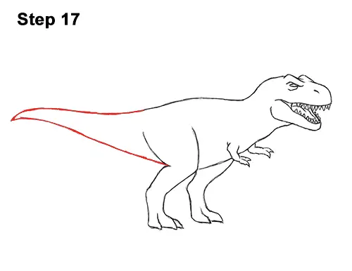 How to Draw Angry Cartoon Tyrannosaurus T. Rex Dinosaur 17