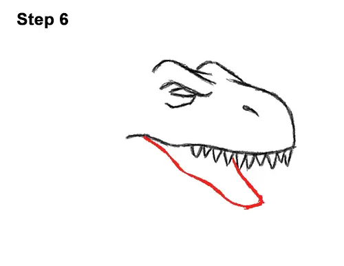 How to Draw Angry Cartoon Tyrannosaurus T. Rex Dinosaur 6