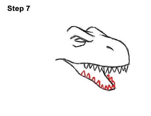 How to Draw Angry Cartoon Tyrannosaurus T. Rex Dinosaur 7