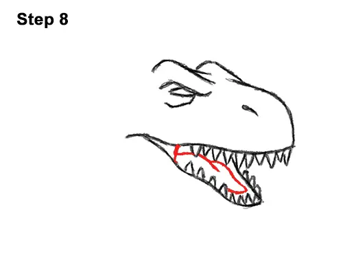 How to Draw Angry Cartoon Tyrannosaurus T. Rex Dinosaur 8