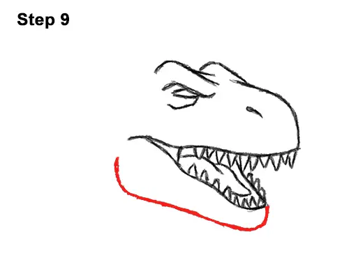 How to Draw Angry Cartoon Tyrannosaurus T. Rex Dinosaur 9