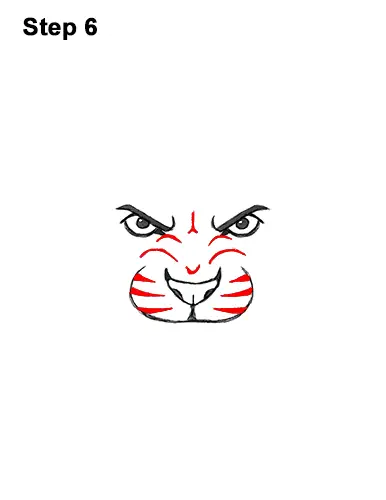 How to Draw Angry Roaring Cartoon Tiger Head 6