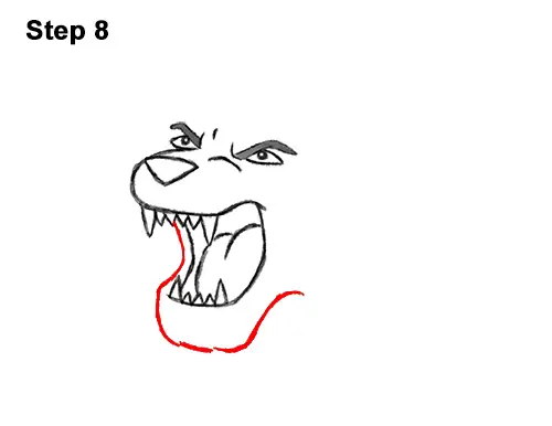 How to Draw Cartoon Tiger Roaring 8