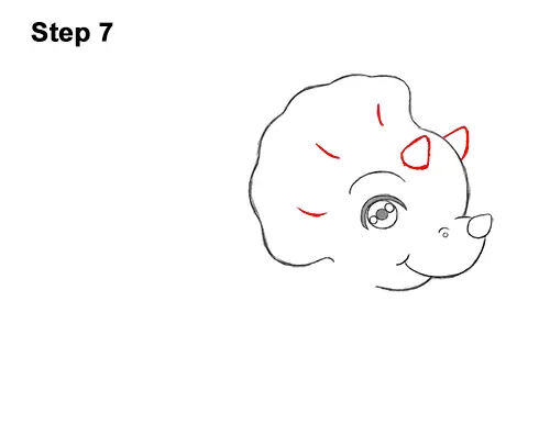 How to Draw a Cute Cartoon Triceratops Dinosaur Chibi Kawaii 7