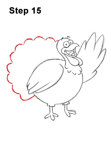 How to Draw a Thanksgiving Funny Turkey Cartoon 15