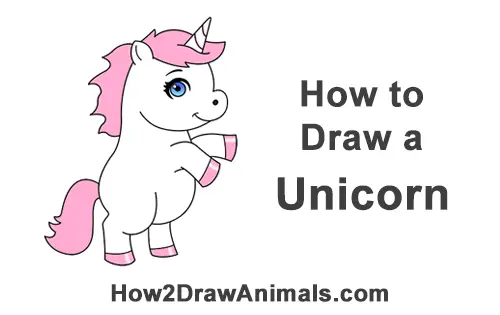 Cute Unicorn Drawing Step By Step Easy