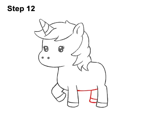 How to Draw Cute Cartoon Unicorn Pony 12